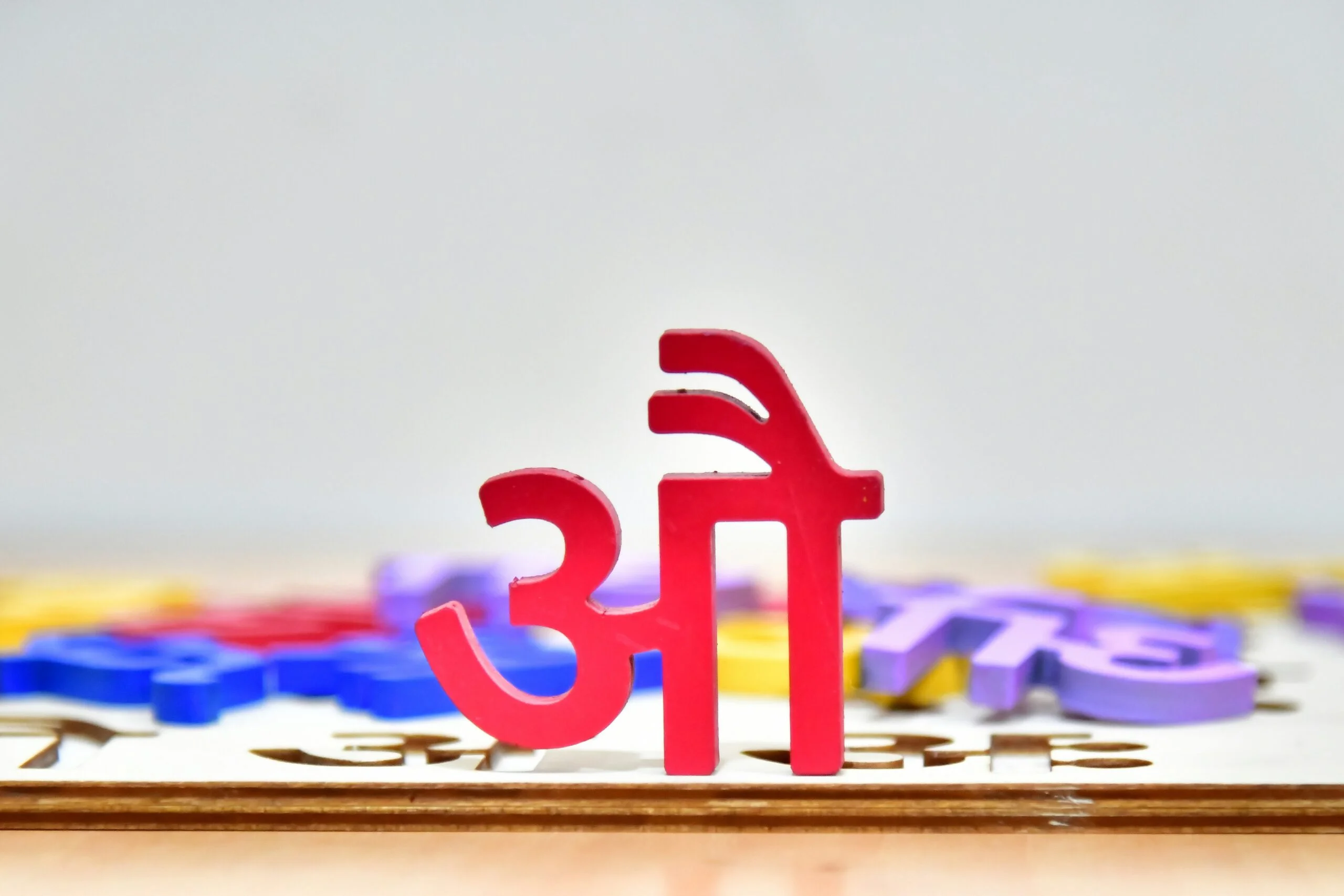 a red letter on a table